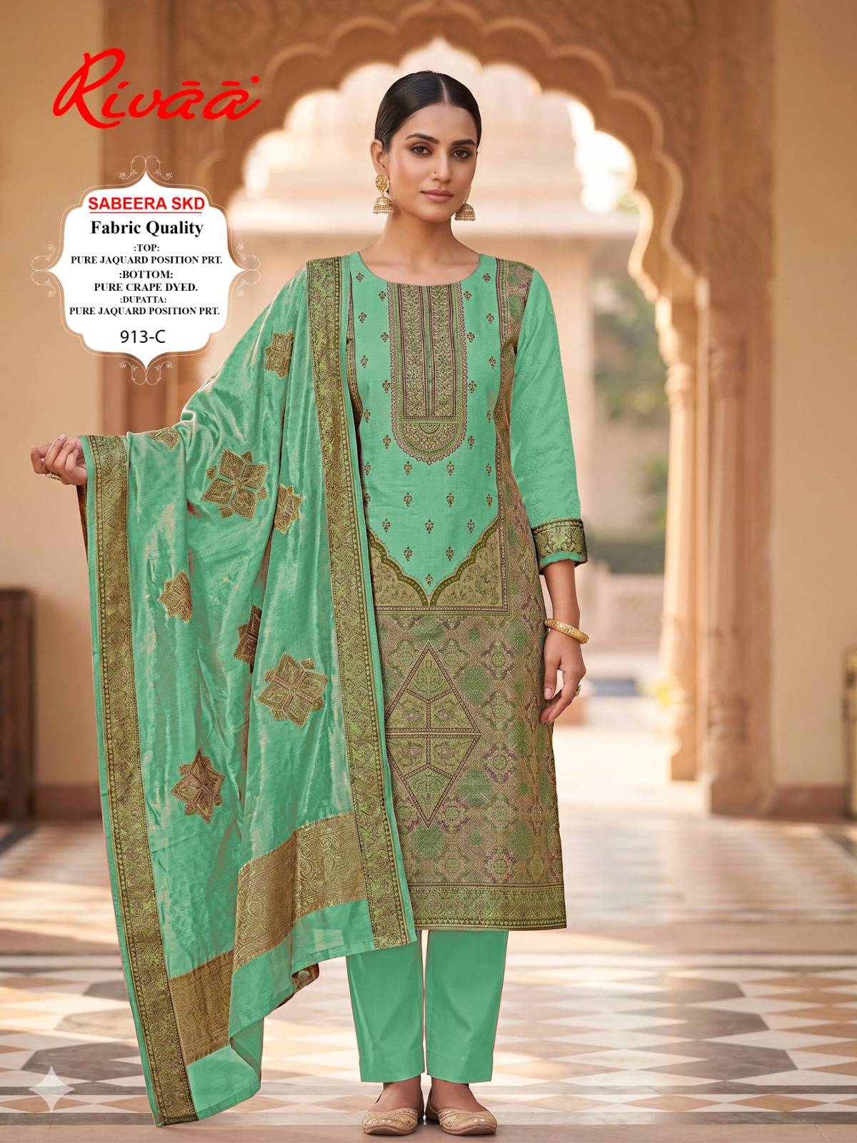 SABEERA By Rivaa 913 Series Stylish Beautiful Colourful Pure Crepe Dresses At Wholesale Price